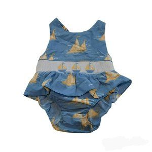 Clare&Charlie Smocked Sailboat Romper OS